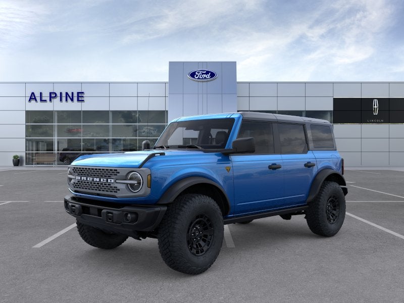 2026 Ford Bronco Badlands in Blue Metallic — front three-quarter view