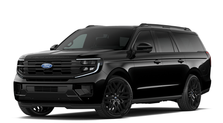 2027 Ford Expedition Max Platinum in Black — front three-quarter view