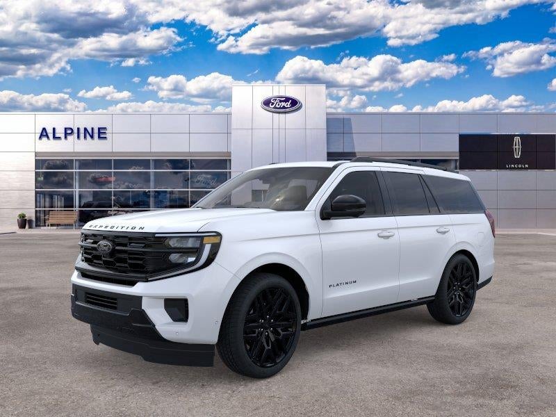 2026 Ford Expedition Platinum in White Metallic — front three-quarter view