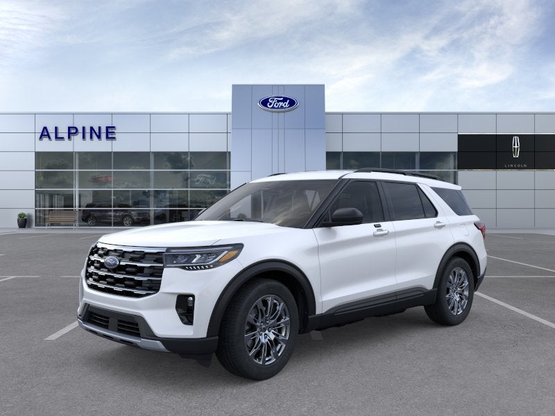 2026 Ford Explorer Active in White Metallic — front three-quarter view