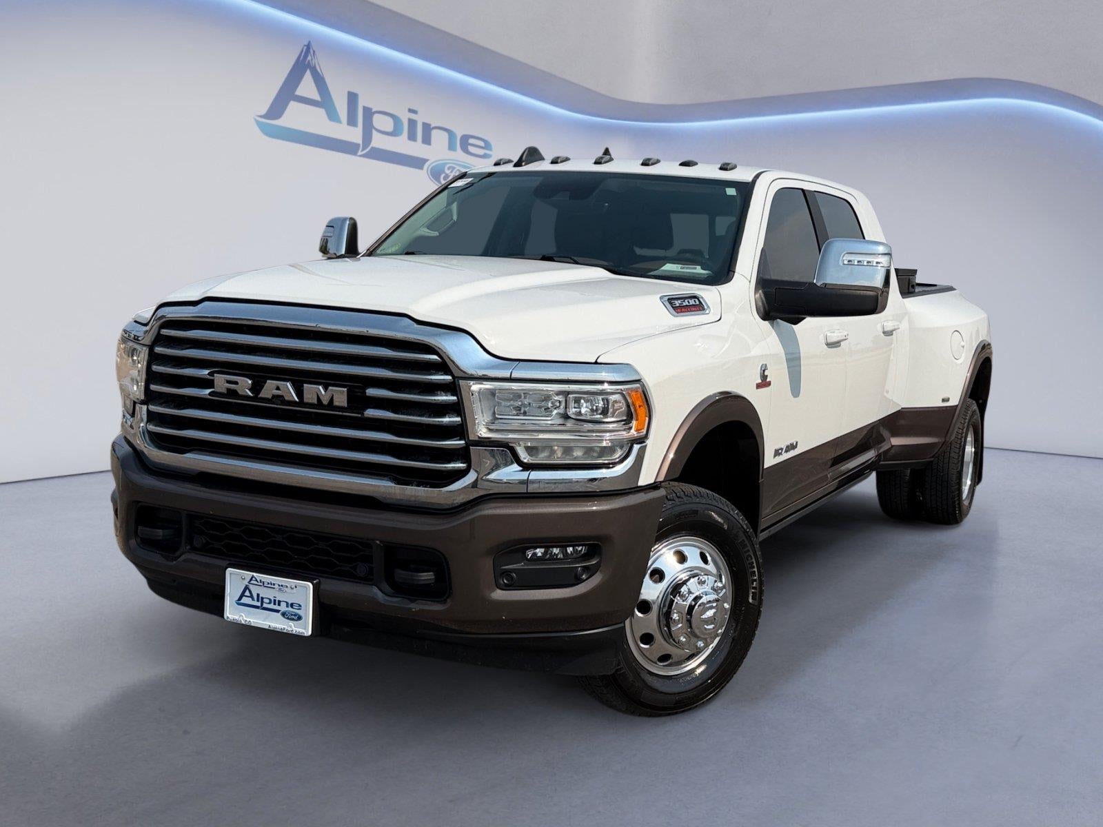 2024 RAM 3500 Limited Longhorn in Bright White Clearcoat — front three-quarter view