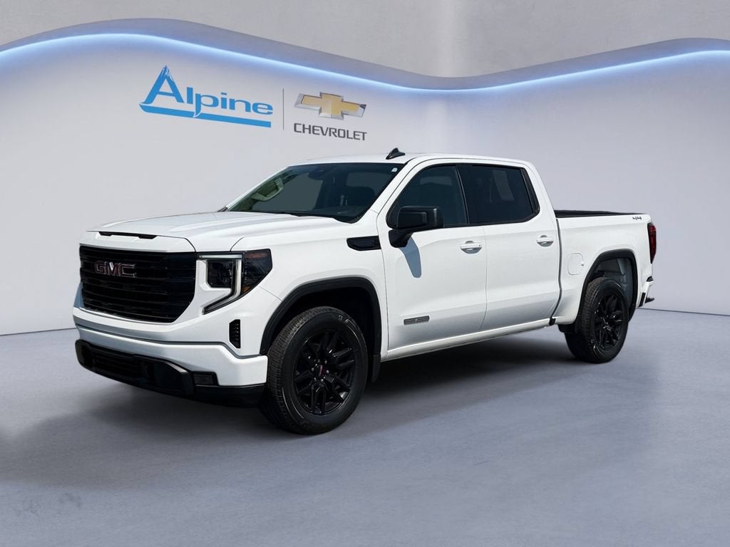 2024 GMC Sierra 1500 Elevation in Summit White — front three-quarter view